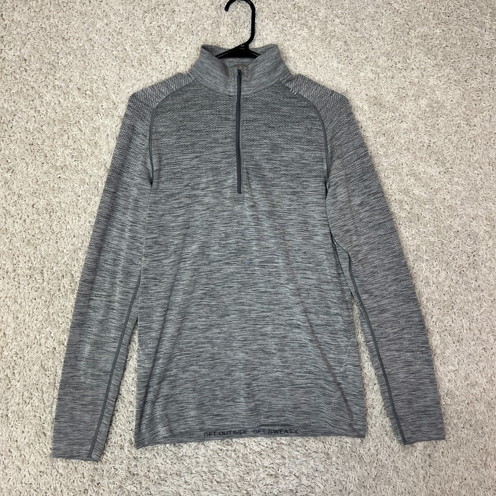 Lululemon 1/4 Zip Pullover Activewear Top‎ Mens Small Gray Running Walking